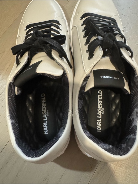 Karl Lagerfeld Other - Karl Lagerfeld White Leather Sneakers with Black Laces